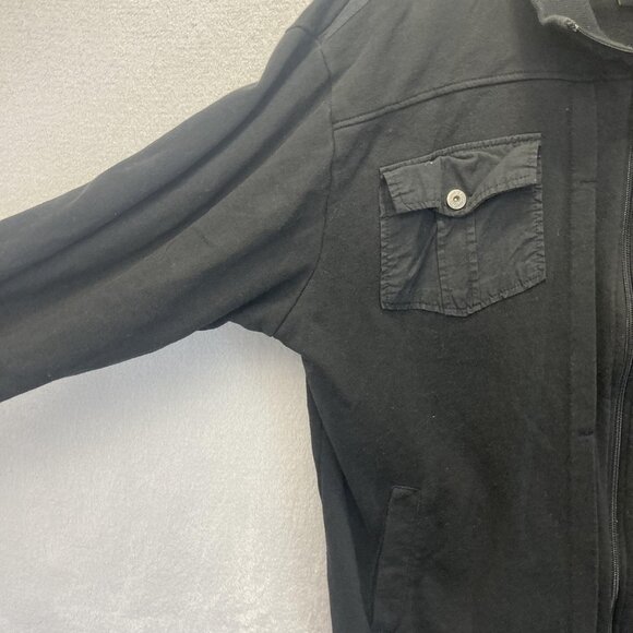 Irreverent Full Zip Up Jacket Mens Size XL Black Knit Chest Pockets Casual Punk - Picture 12 of 14